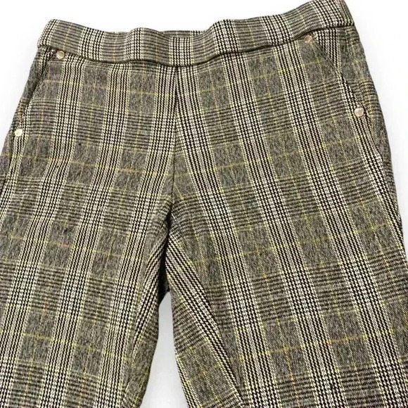 Anne Klein Women's Stretch Gray Plaid Boot Cut Comfort Office Trousers - Picture 2 of 12